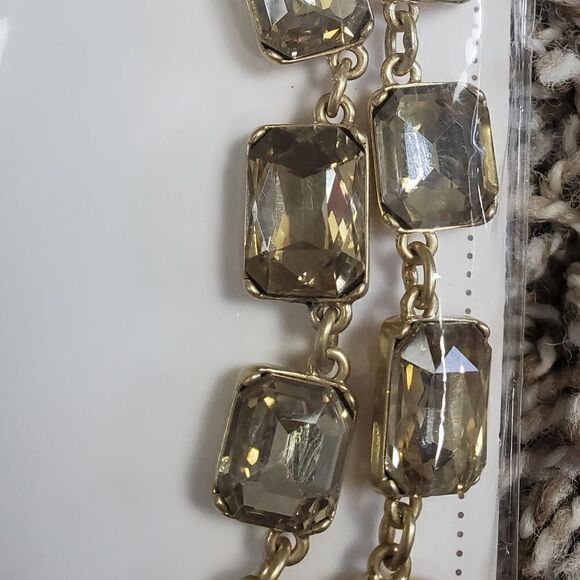 NWT Stella & Dot Champagne Gem & Black Rope Necklace - Picture 2 of 3